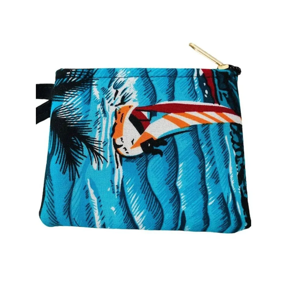 Jamaica‎ Souvenir Small Tropical Print Fabric Wristlet Zip Top 4.75